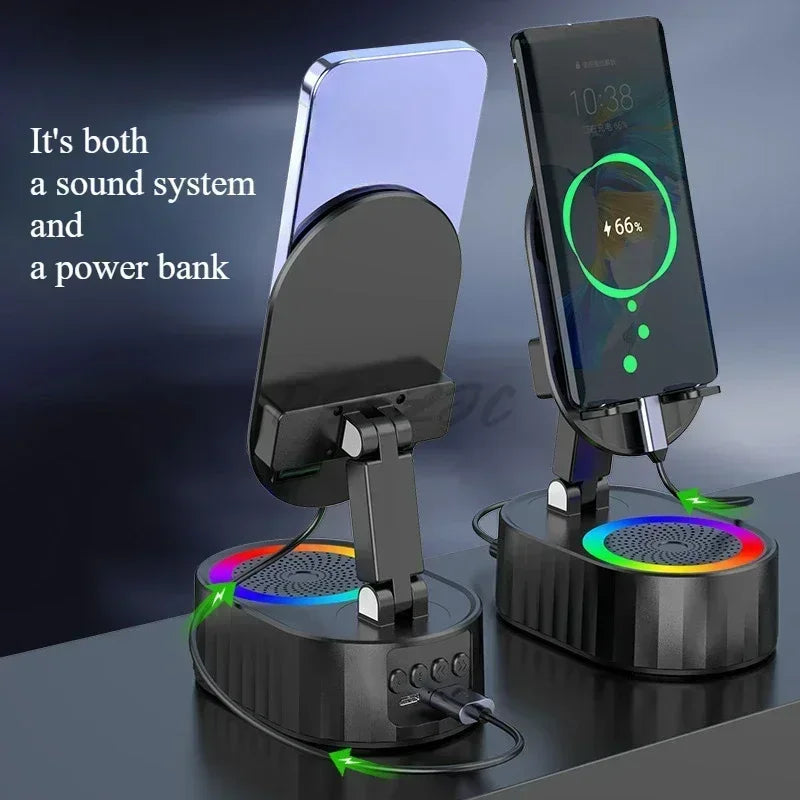 Phone speaker stand, charger, smart wireless Bluetooth speaker.